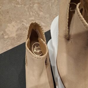 Jack Rogers Cream Suede Slip-On Shoes